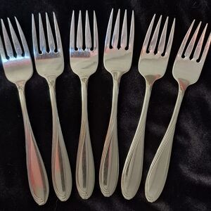 Oneida "Camber Cresta Windswept Scroll" Salad Forks - Set of 6